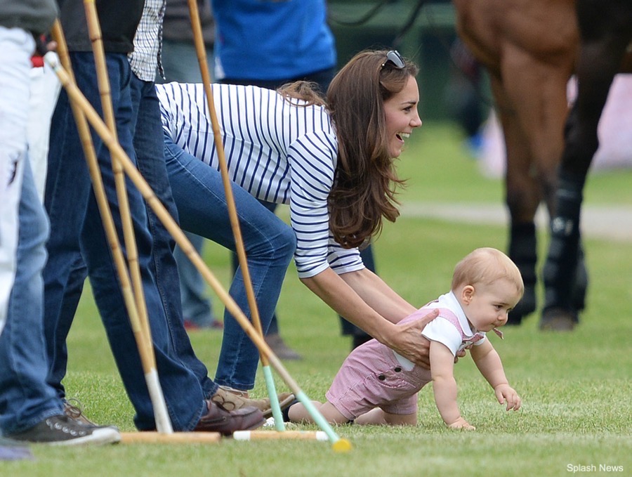 Kate Middleton with Prince George at the Polo