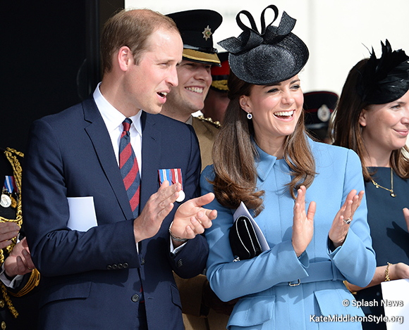 Kate and William enjoying the service on Gold Beach.