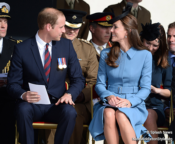 Kate and William at the service on Gold Beach