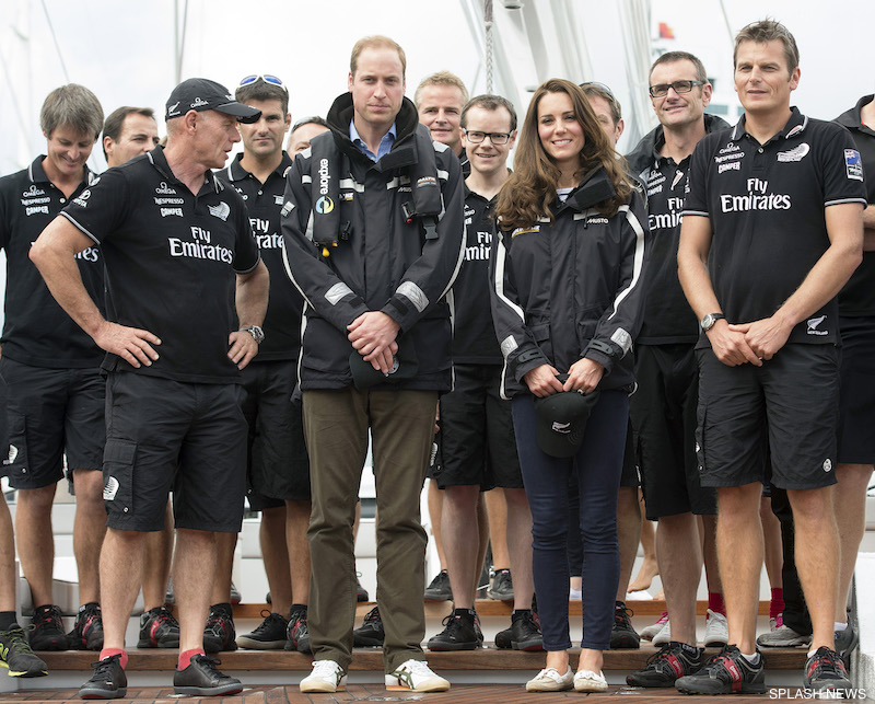 The Duke and Duchess of Cambridge race Americas Cup yachts