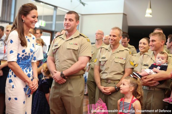 Kate wearing the L.K. Bennett Lasa dress during a visit to the RAAF.