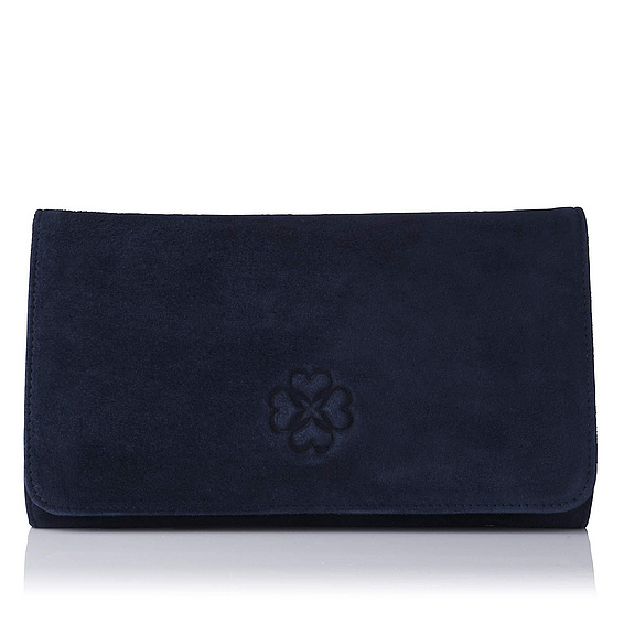 navy suede evening bag