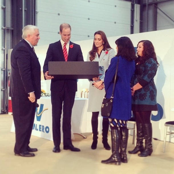 Duke & Duchess of Cambridge presented with a toy for Prince George at the Pembroke Refinery