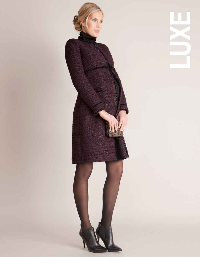 Seraphine Marine Maternity Coat in Plum