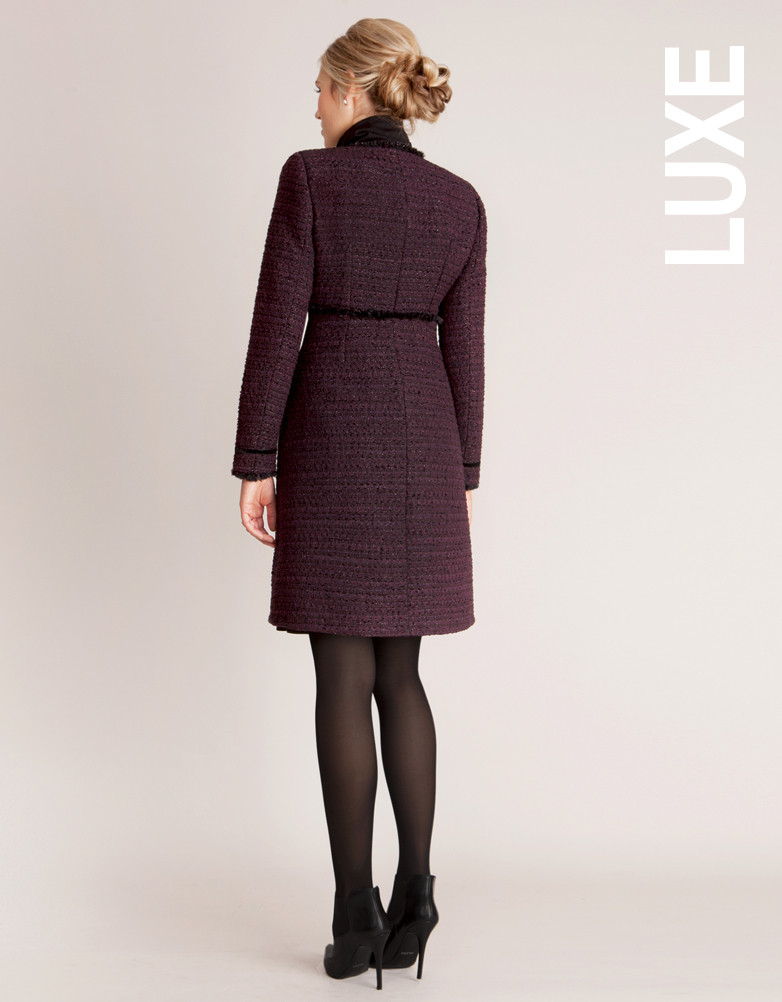 Seraphine Marine Maternity Coat in Plum