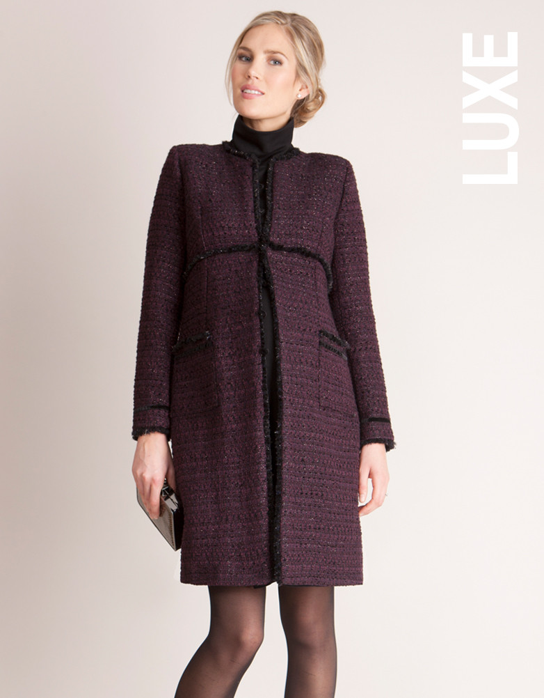 Seraphine Marine Maternity Coat in Plum