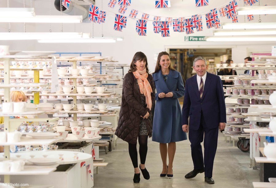 Kate Middleton visiting Emma Bridgewater in Stoke-on-Trent in 2015. Kate was pregnant at the time. 