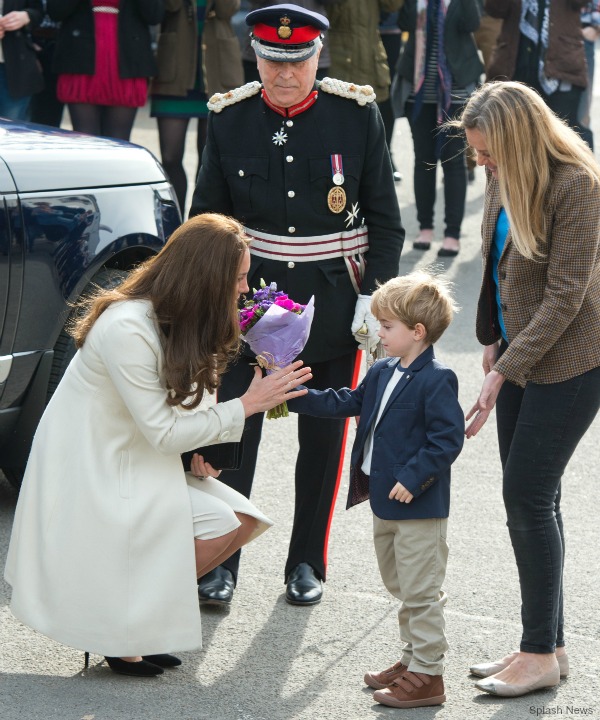 The Duchess meets the little boy who plays George Crawley in Downton Abbey