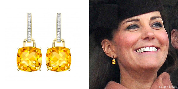 Kiki McDonough Classic cushion drop earrings · Kate Middleton Style Blog