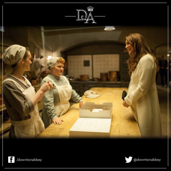 Kate meets the kitchen staff in Downton Abbey