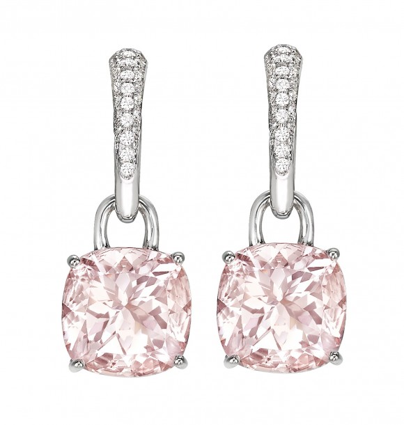 Kiki McDonough Pink Classic cushion drop earrings