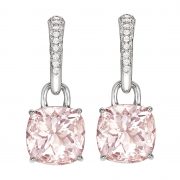 Kiki McDonough Pink Classic cushion drop earrings