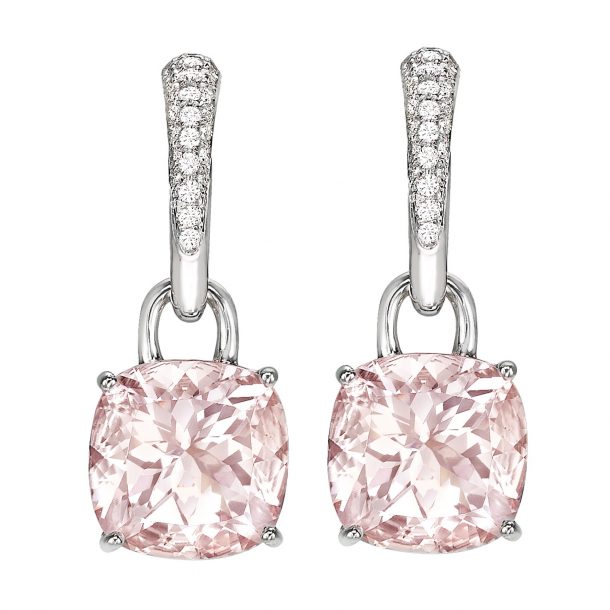 Kiki McDonough Pink Classic cushion drop earrings