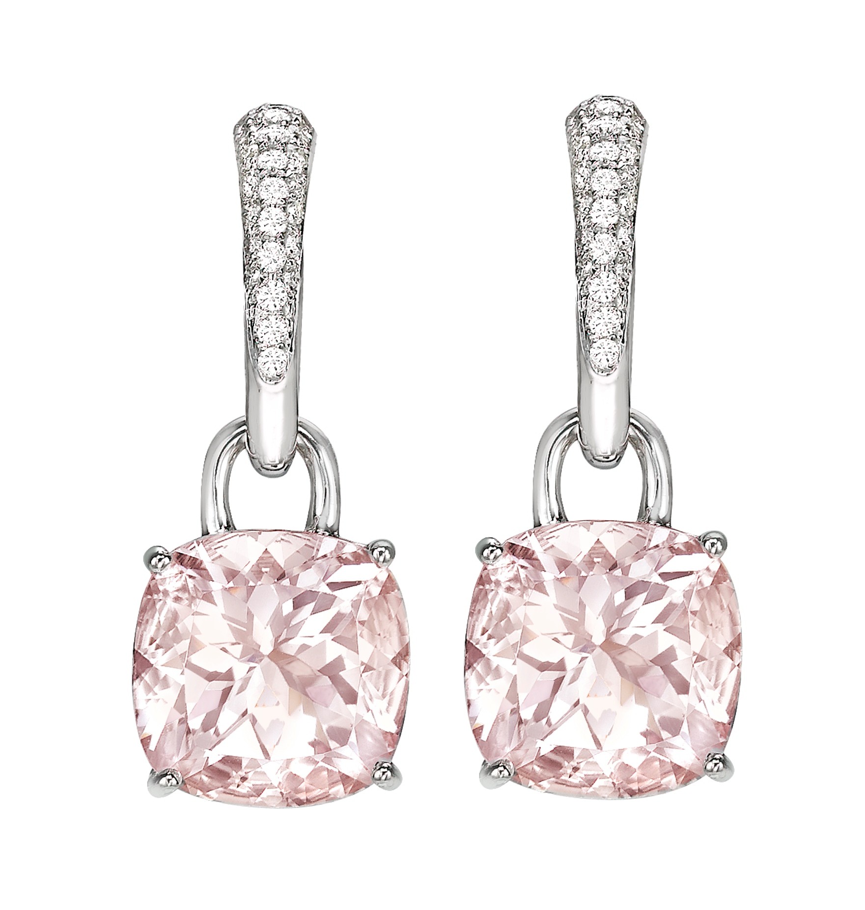 Kiki McDonough Pink Classic cushion drop earrings