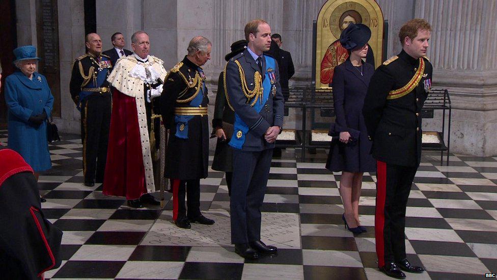 The Royals inside St. Paul's today