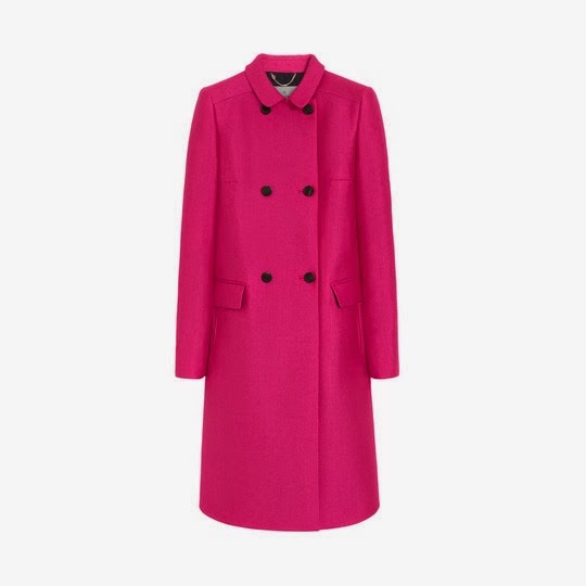 kate middleton wears a pink mulberry coat