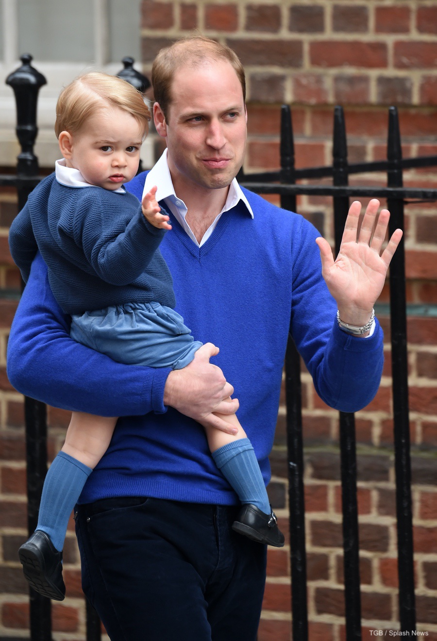 Prince George meeting his new sister at the Lindo Wing