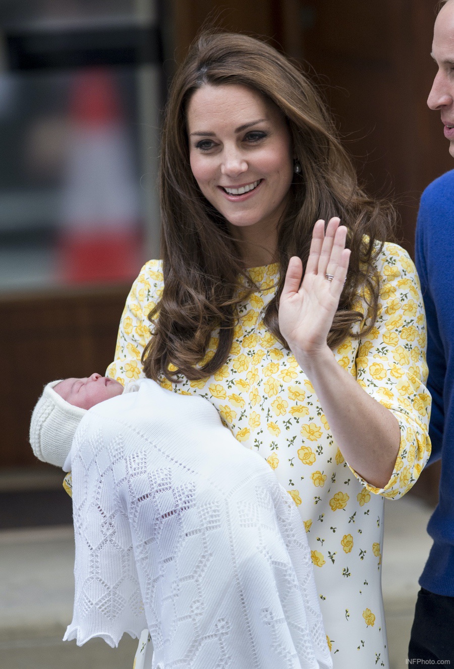 Kate Middleton holding her baby, Princess Charlotte of Cambridge
