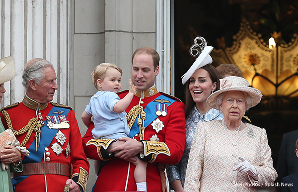 Prince George Waves on the Balcony of Buckingham Palace at Trooping the Colour 2015