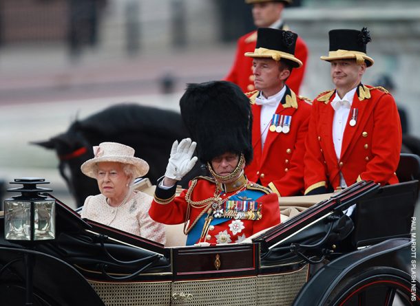 Kate Middleton in Blue Floral Coat for Trooping The Colour 2015