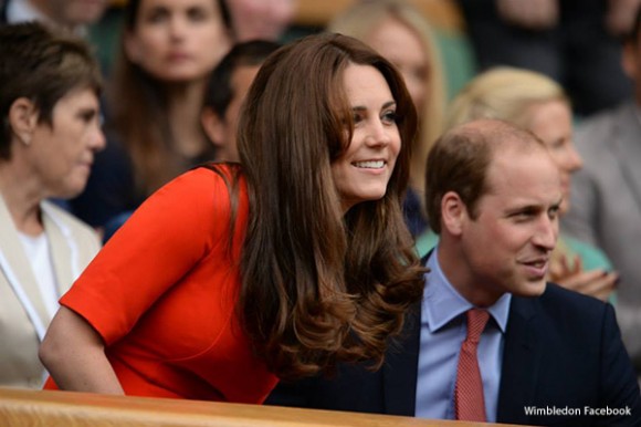 Duchess of Cambridge Kate Middleton wows in red dress at Wimbledon tennis today
