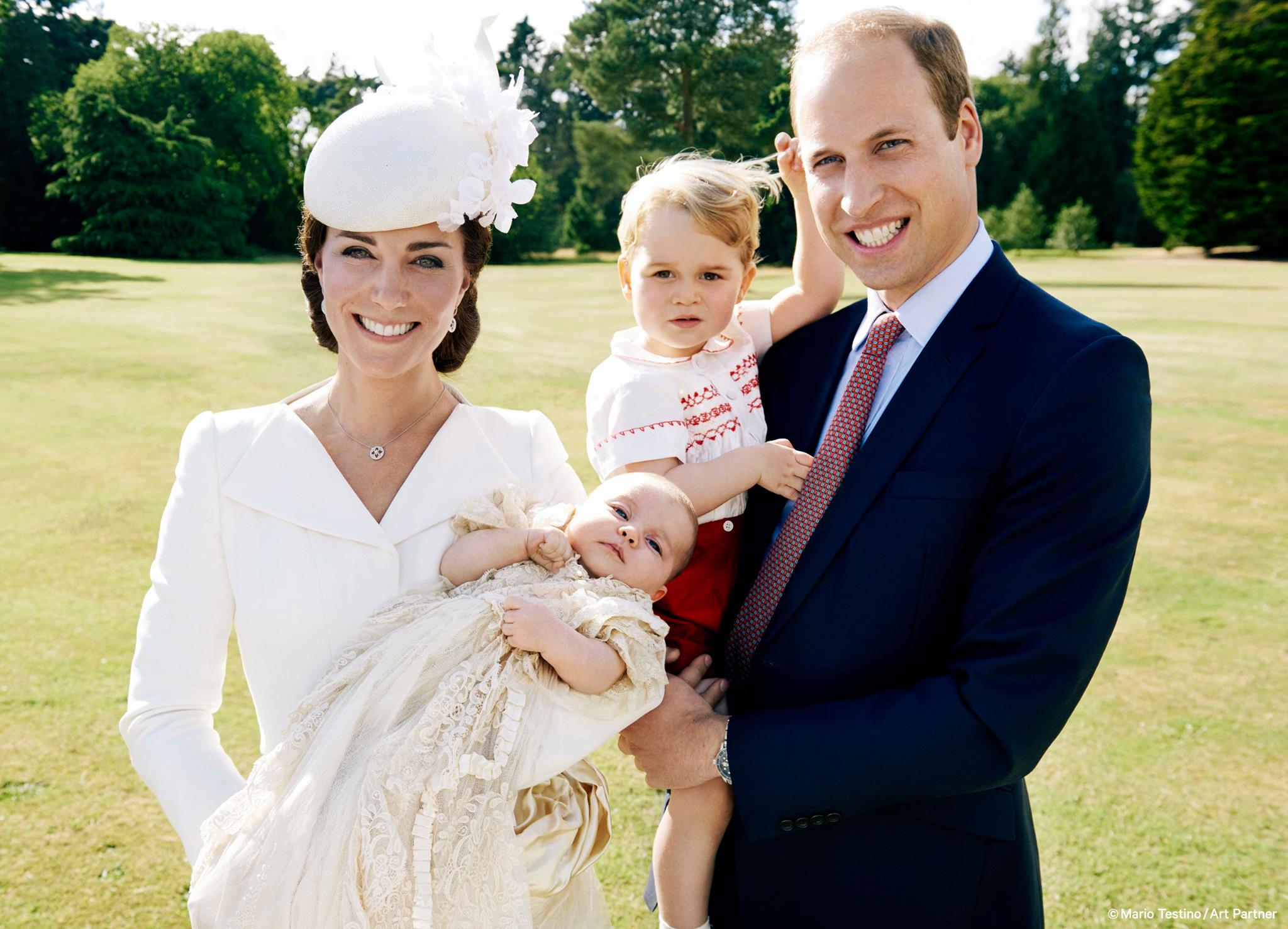 Cambridge family group shot after Princess Charlotte's christening