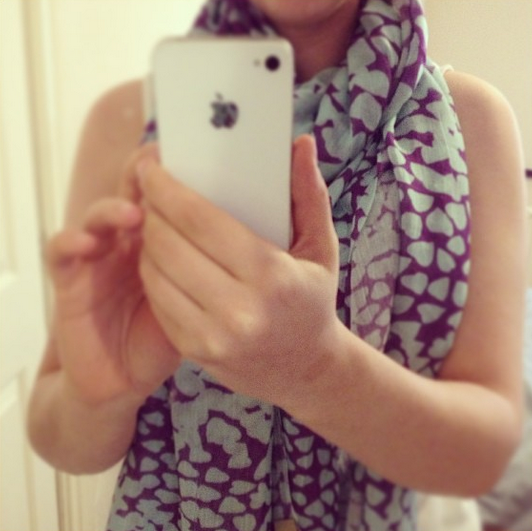 Beulah-London-Shibani scarf in purple, pink and blue