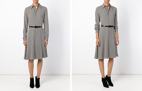 Ralph Lauren Austin Houndstooth Silk Shirtdress