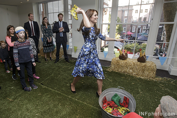 Kate takes part in the welly wanging competition