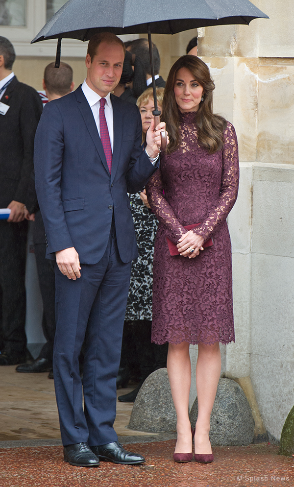 Kate Middleton looks polished in purple Dolce & Gabbana dress