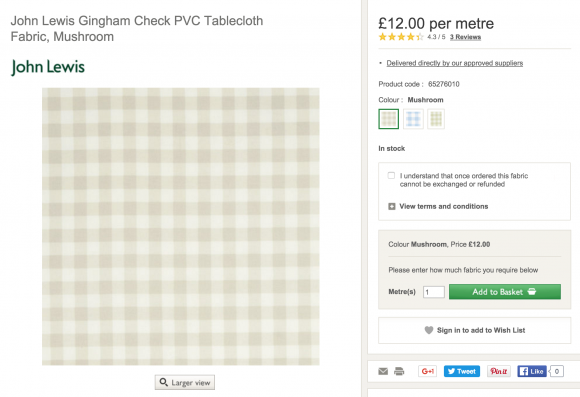 Kate Middleton's Fabric from John Lewis