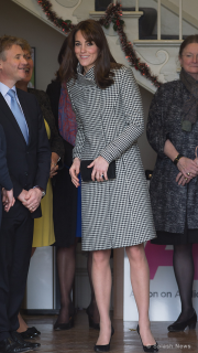 Kate sporting a new Reiss Coat at the Action on Addiction Centre