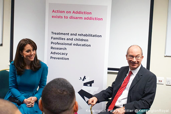 Kate meets with a tutorial group at the Action on Addiction Centre