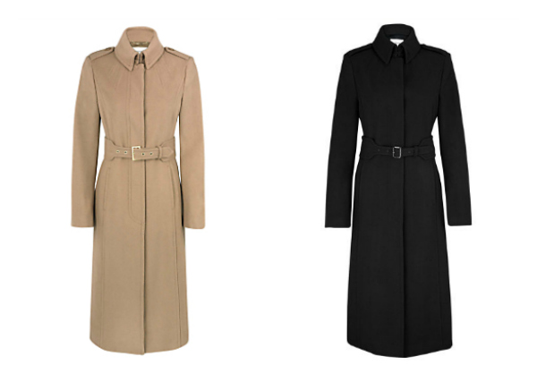 L.K. Bennett Ami coat in black and toffee