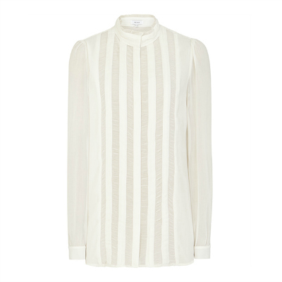 Reiss Vinnie High Neck Blouise in Off-White