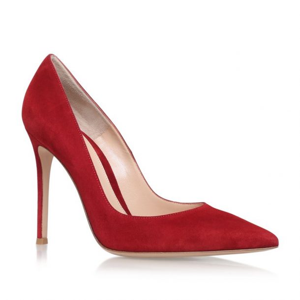 gianvito rossi red suede pumps