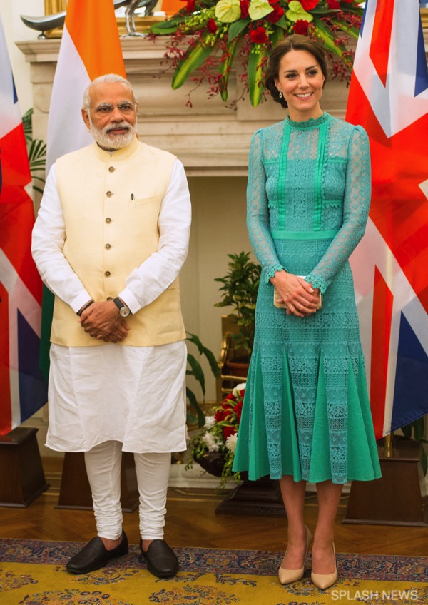 The Duke and Duchess of Cambridge have lunch with Indian Prime Minister Narendra Modi in New Delhi, India, on the 12th April 2016.