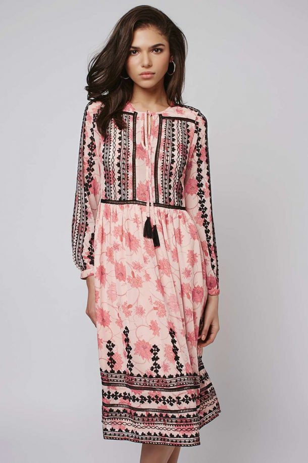 Kate Middleton's Topshop pink & black embroidered dress