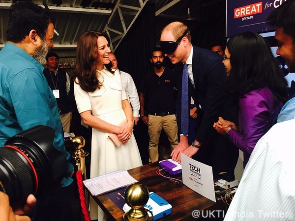 William and Kate testing Brail machine