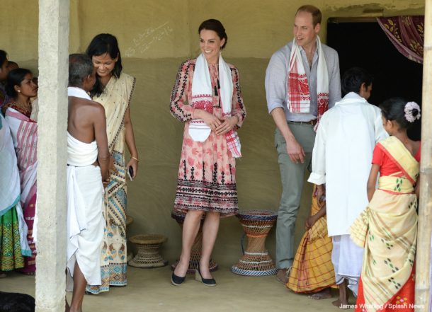 William and Kate meet with villagers from near the national park