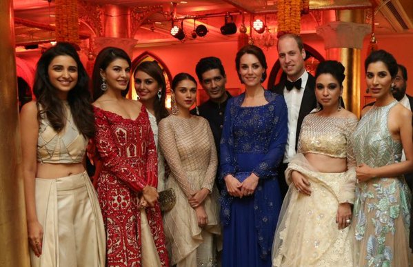 William and Kate with Indian superstars at tonight's gala