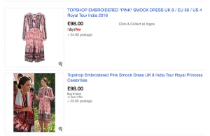 Kate Middleton's Topshop Pink & Black Embroidered Dress