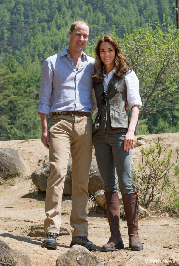 William and Kate on their trek in Bhutan