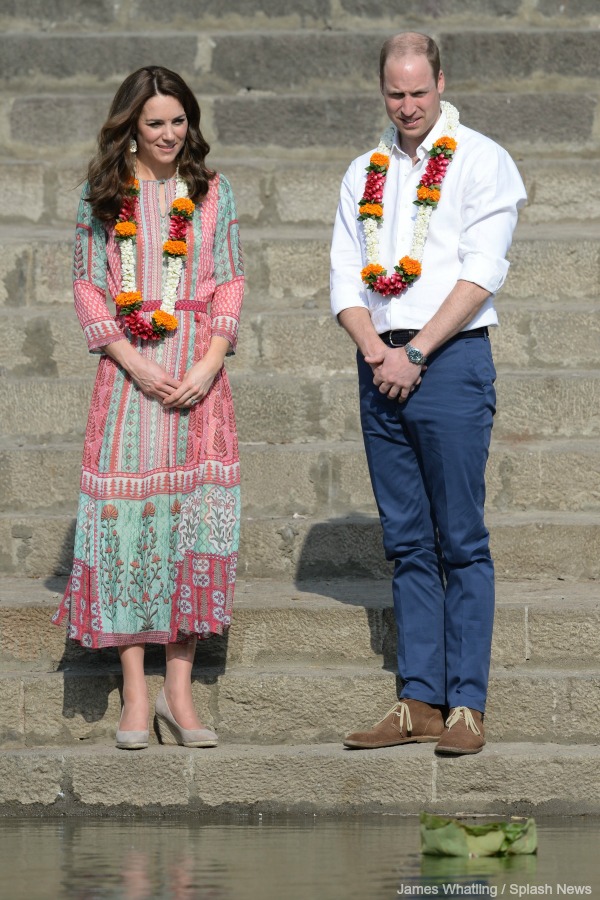 Kate wears local designer for visit to the Oval Maidan