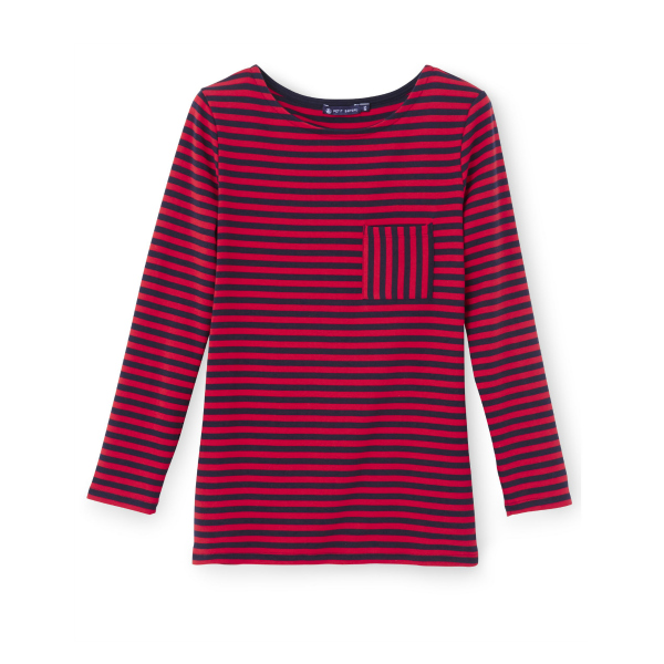 red blue striped t shirt