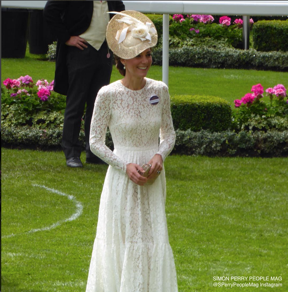 Kate Middleton Wears White Lace Alexander McQueen at Royal Ascot