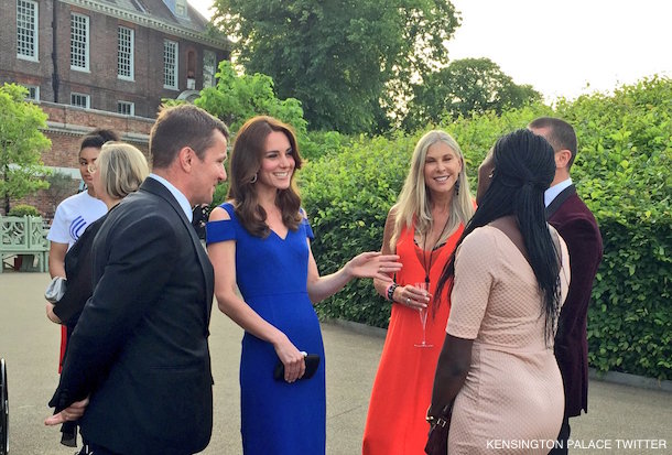 Kate Middleton is all blue in Mulberry, Mouret and Manolo