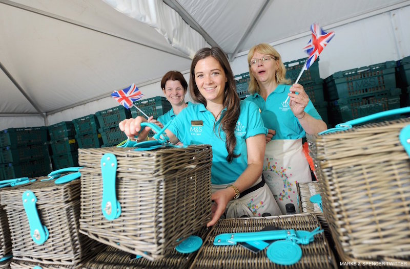 Marks and Spencer supplied hampers for the guests
