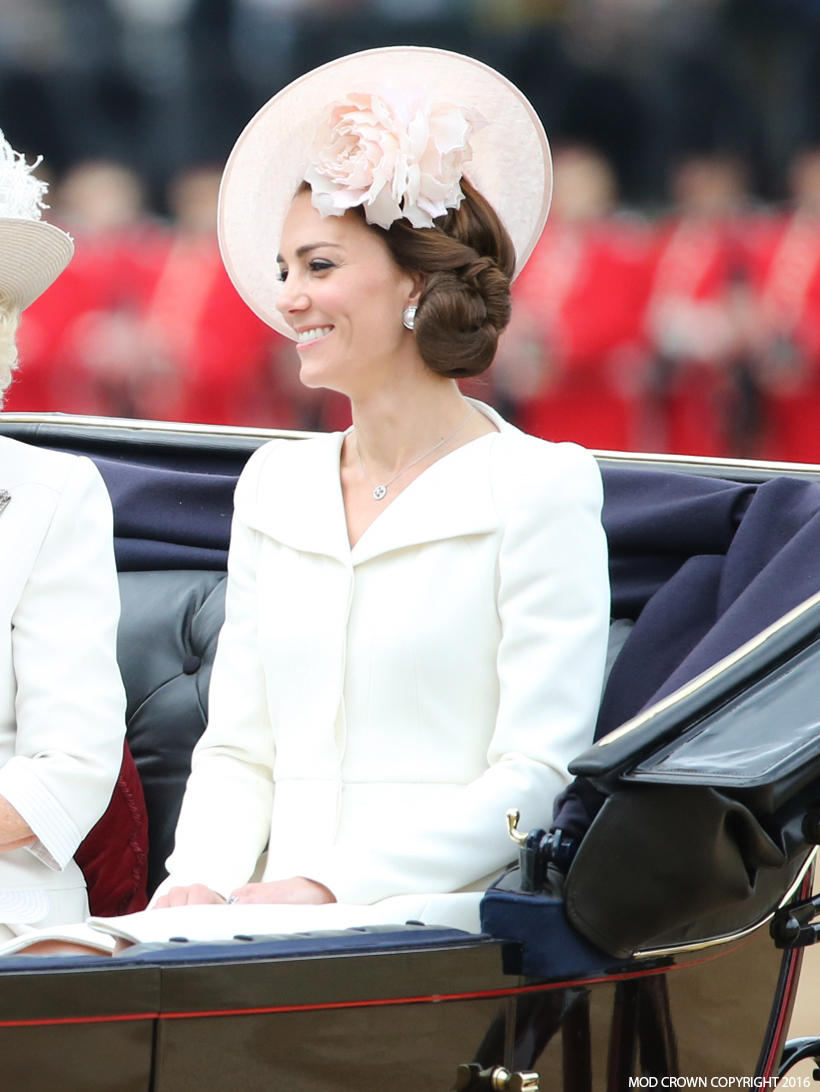 Kate Middleton in White Alexander McQueen outfit for 2016 Trooping the Colour Parade