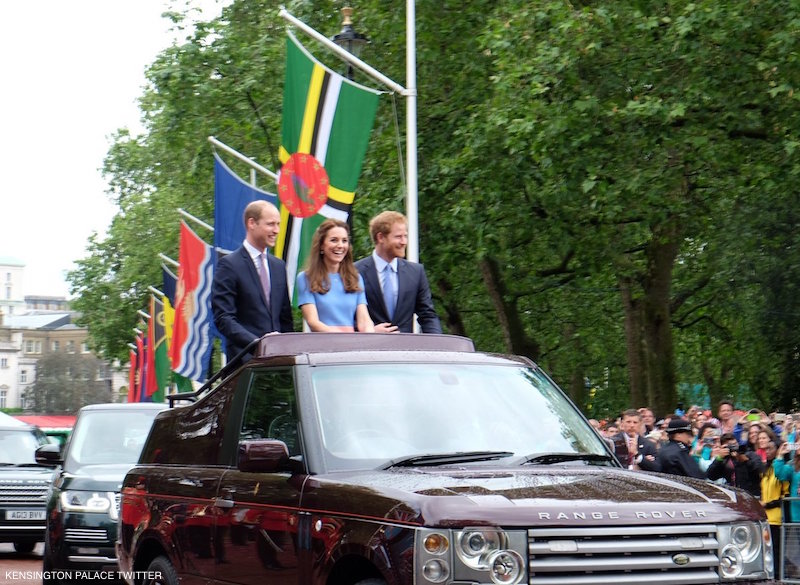 William, Kate and Harry at The Patron's Lunch